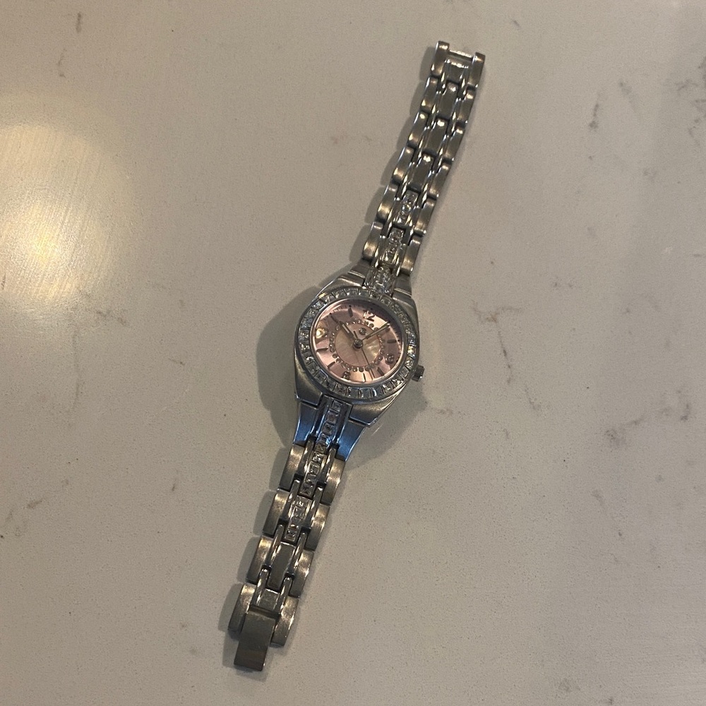 George Women’s Quartz Rhinestone Pink Iridescent Watch